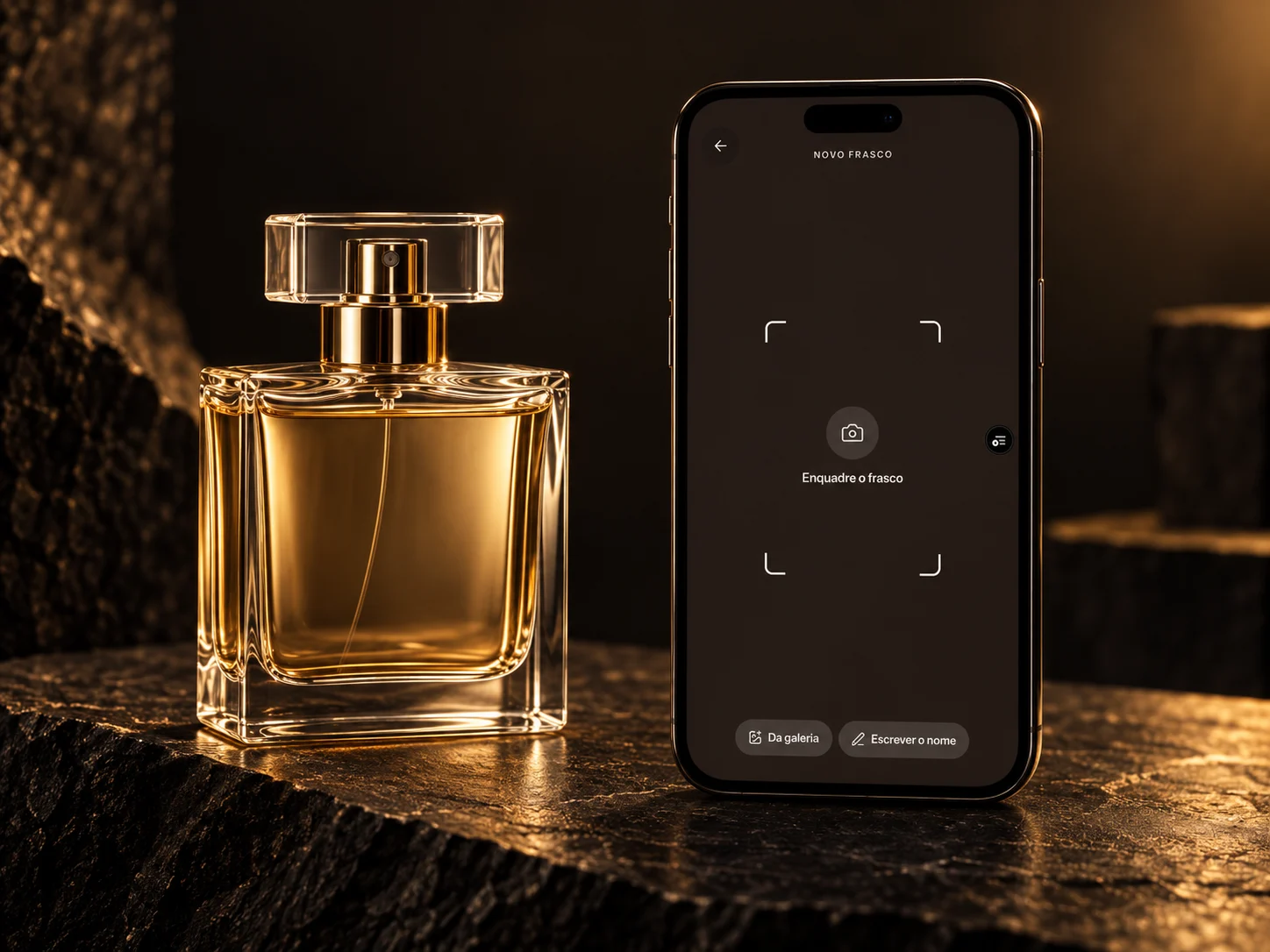 Tela real de cadastro pela câmera do aplicativo Perfumaria